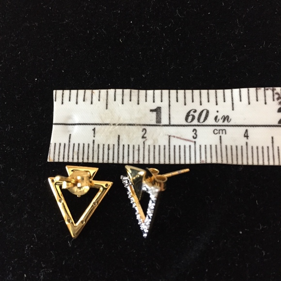 💎 GENUINE DIAMONDS with 18K GOLD/SILVER EARRINGS - Picture 3 of 8